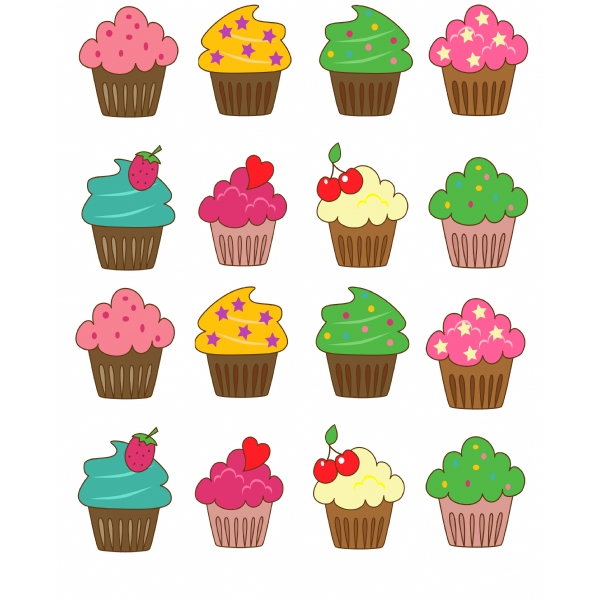 Cupcake Baskılı Keçe