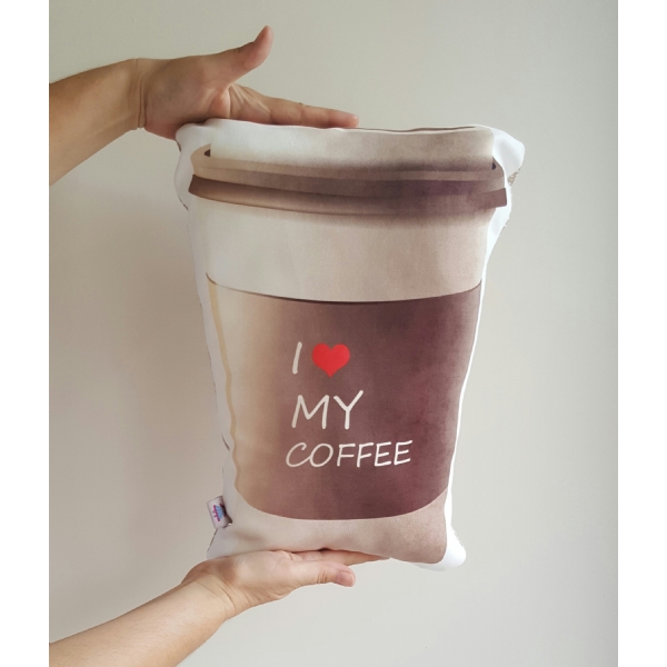 'Ilove my coffee' figür yastık