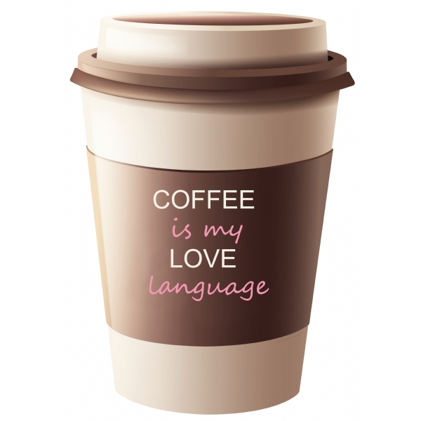 'coffee is my love language' parça kumaş