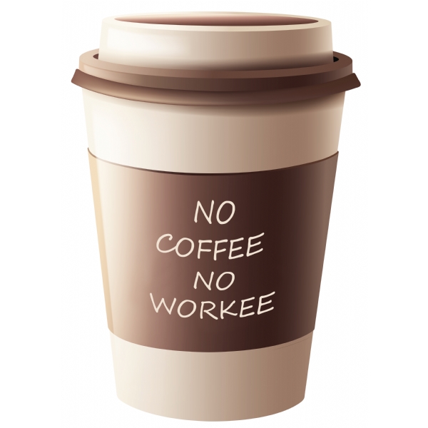 'no coffee no workee'döşemelik soft kumaştan parça 